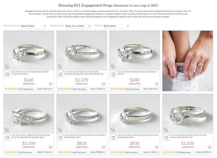 what are the engagement ring styles available