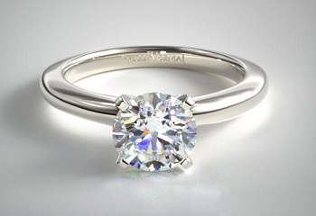 solitaire round diamond ring 4 prongs flat