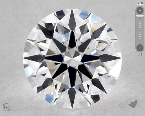 true hearts vvs1 ags certified round cut diamond