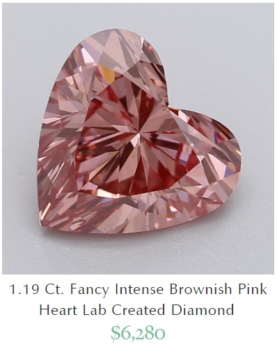 1 ct fancy intense brownish pink heart shaped diamond