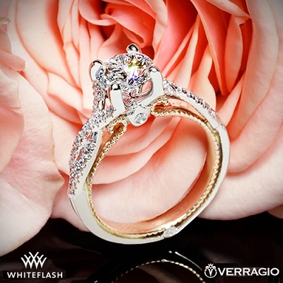 14k white gold verragio ENG 0421R 2T twisted two tone