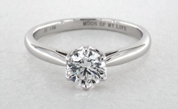 18k white gold ring setting to make diamond appear white