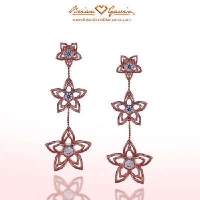 drop diamond earring design star shape
