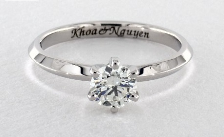 half carat i color 18k white gold diamond engagement ring