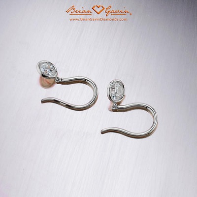 short dangle diamond earrings s shape hook