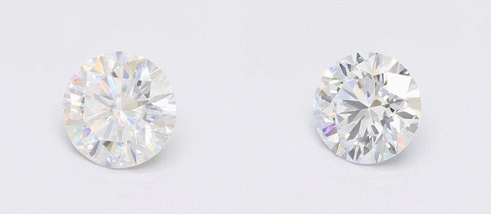 moissanite vs diamond comparison side by side