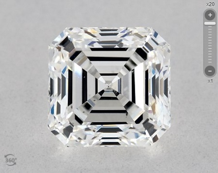 1.20 carat eyeclean f white color asscher cut diamond