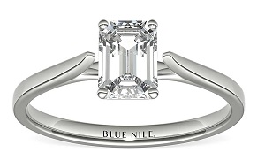 cathedral style emerald cut diamond solitaire ring setting higher