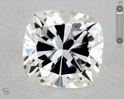 cushion cut with poor contrast patterning