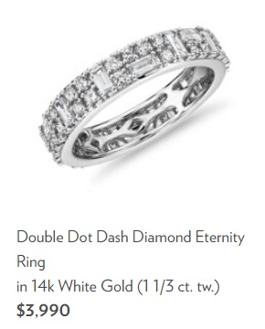 double dot dash diamond eternity ring 14k white gold
