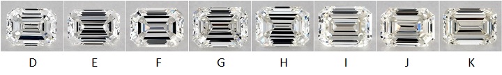 emerald cut diamond color grades d k examples