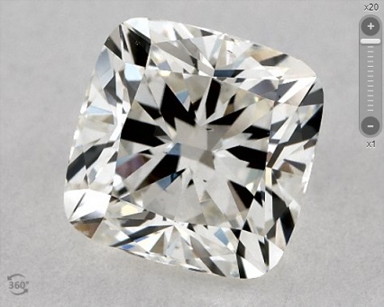 eyeclean si1 cushion cut diamond