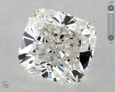 mushy diamond appearance cushion cut diamond cross black areas