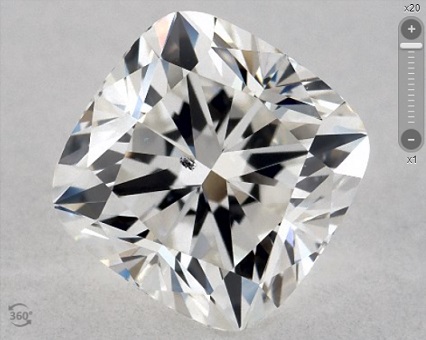 not eyeclean 1 carat cushion cut diamond
