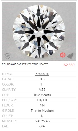 0.6 ct store diamond price