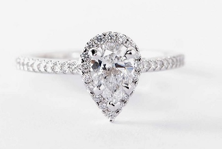 1 carat pear halo diamond engagement ring bluenile