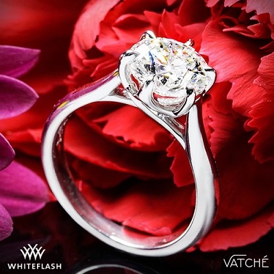 18k white gold vatche 119 royal crown solitaire engagement ring