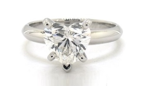 2 carat heart shaped diamond engagement ring solitaire prong