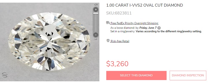 one carat oval brilliant 3k budget i vvs2 clarity gia certified