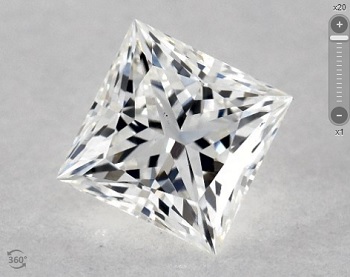 0.58ct g vs2 ags ideal cut princess diamond superb light return