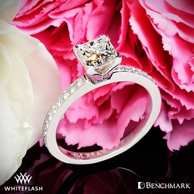 benchmark whiteflash pave diamond engagement ring