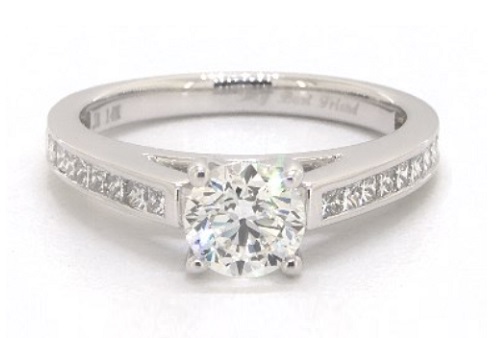 channel setting with princess cut diamonds in groove