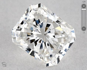 e vs2 radiant cut not eyeclean diamond 1 carat