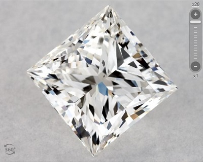 not eyeclean si1 princess diamond black crystal under table
