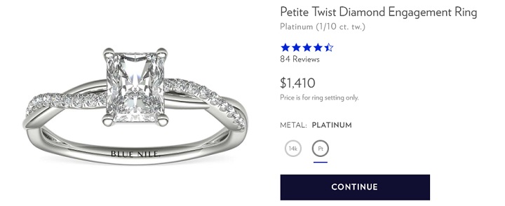 twist diamond engagement ring with radiant cut center gemstone popular