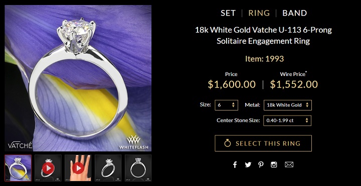 vatche u113 6 prong tiffany ring replica diamond proposal