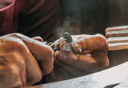 buffing a ring to make it shine
