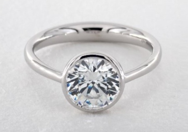 full bezel solitaire diamond ring setting type example