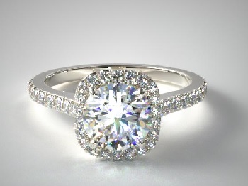 single halo engagement ring setting enhance diamond size