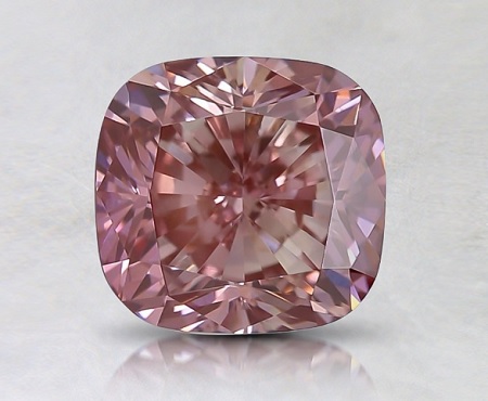 1.5 carat fancy pink cushion lab created diamond