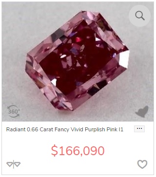 fancy vivid purplish pink i1 170000 dollars worth comparison