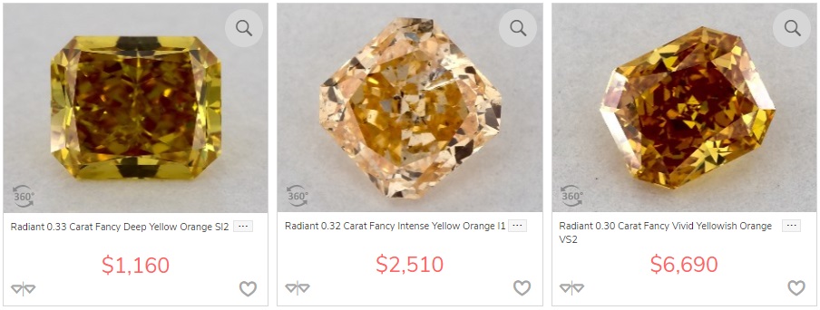 how tone and saturation of fancy color orange diamonds affect value