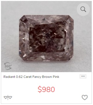 radiant cut diamond fancy brownish pink 1000 dollars