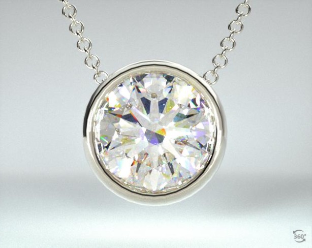 bezel diamond pendant necklace design