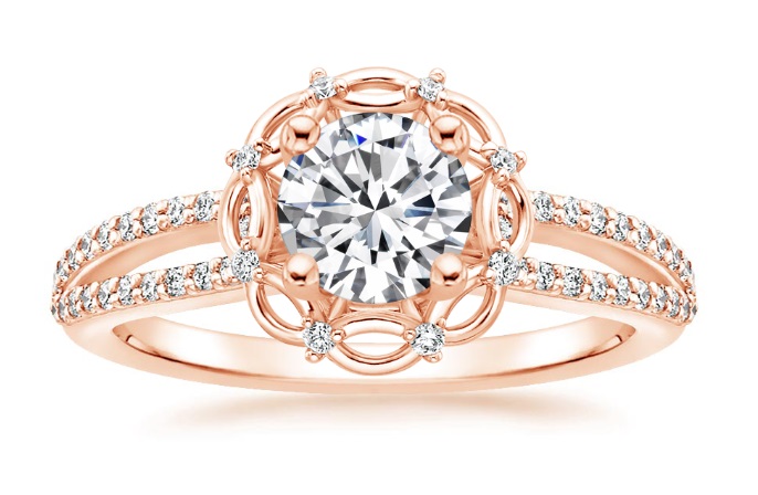 isabella diamond engagement ring in 14k rose gold