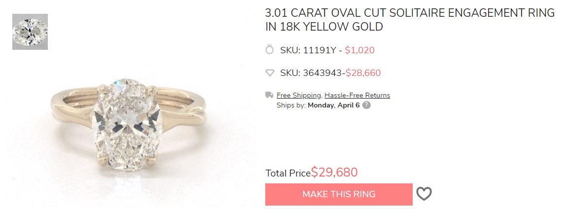 3 carat oval diamond ring gold band