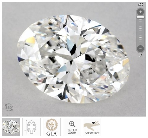 gia certified three carat size oval diamond