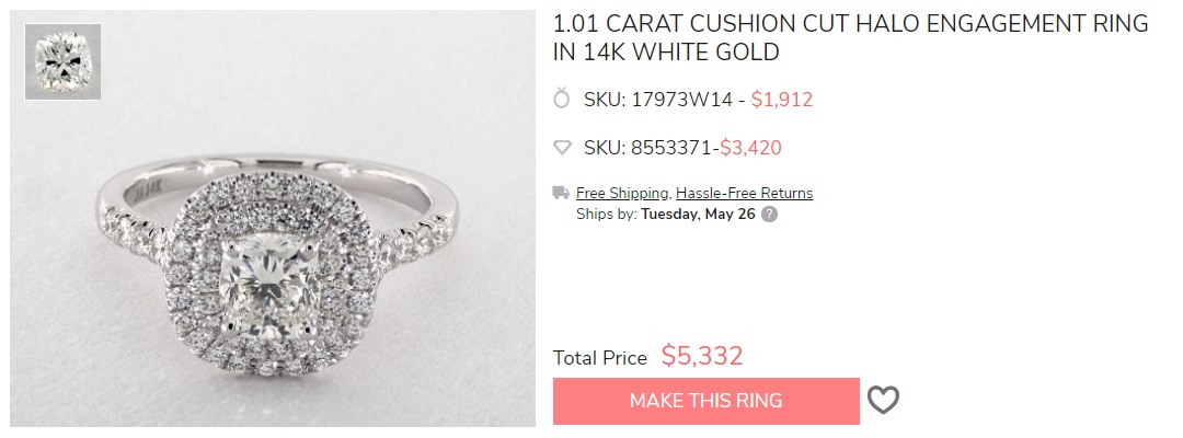 double halo cushion cut diamond ring with pave shanks