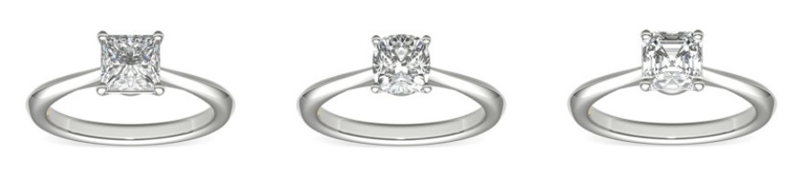 types of square diamond rings with equal outlines