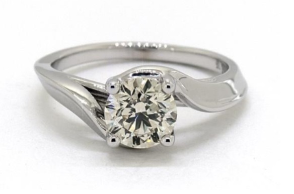contour bypass diamond ring design with swirl design