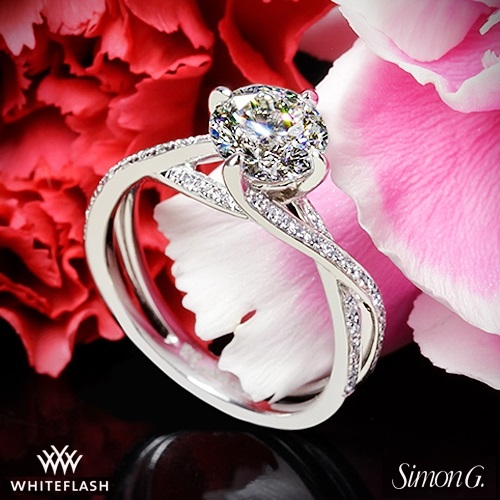 pave twirl diamond engagement ring from simon g designer