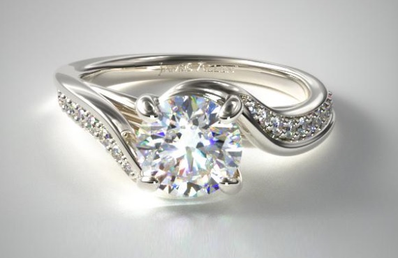 Swirl engagement ring on sale set