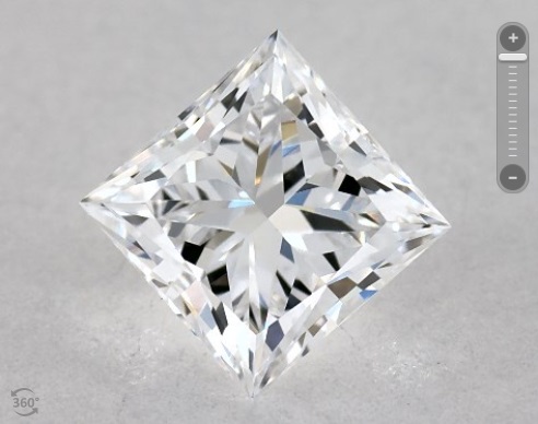 super ideal cut princess shaped diamond half carat weight