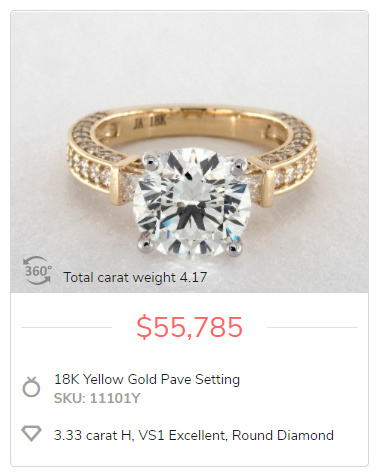 3 carat h vs1 gia excellent round cut yellow gold pave setting engagement rings over 50000