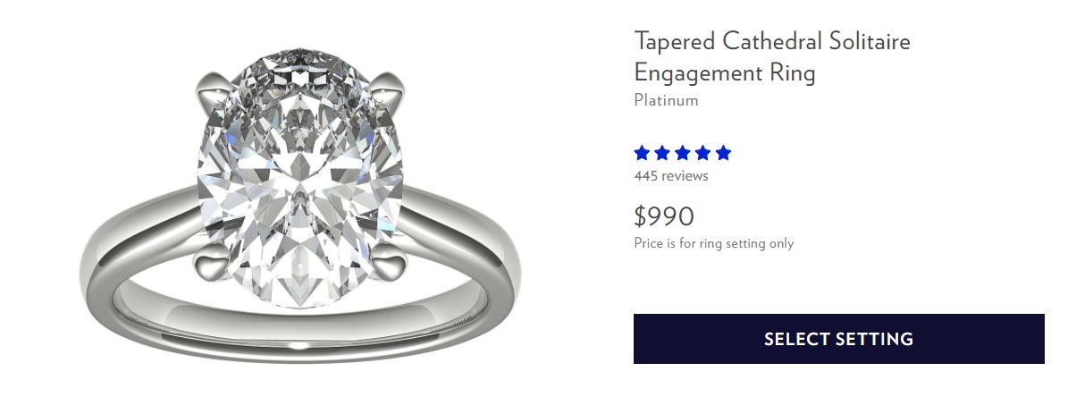 four ct oval brilliant cut solitaire cathedral solitaire engagement ring