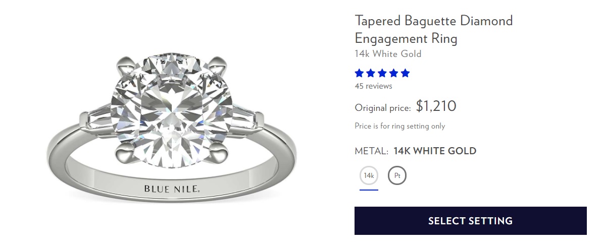 tapered wedding ring with diamond sidestones